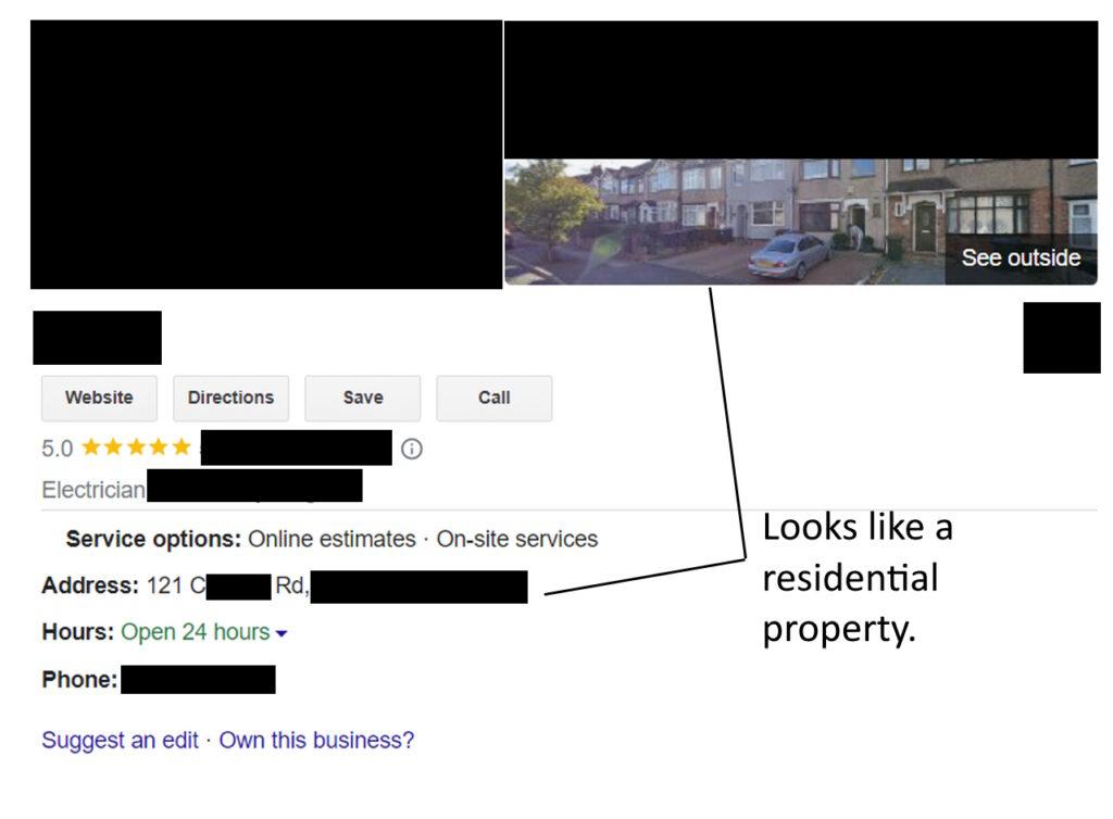 google business profile address problem