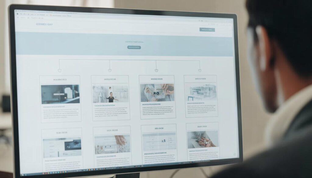 Website structure and content support showing structured page hierarchy for service businesses